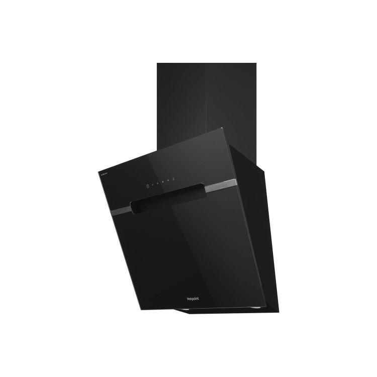 Hotpoint 60cm Angled Chimney Cooker Hood - Black
