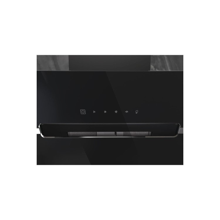 Hotpoint 60cm Angled Chimney Cooker Hood - Black