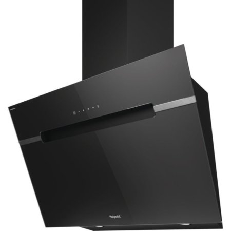 Hotpoint 90cm Angled Chimney Cooker Hood - Black