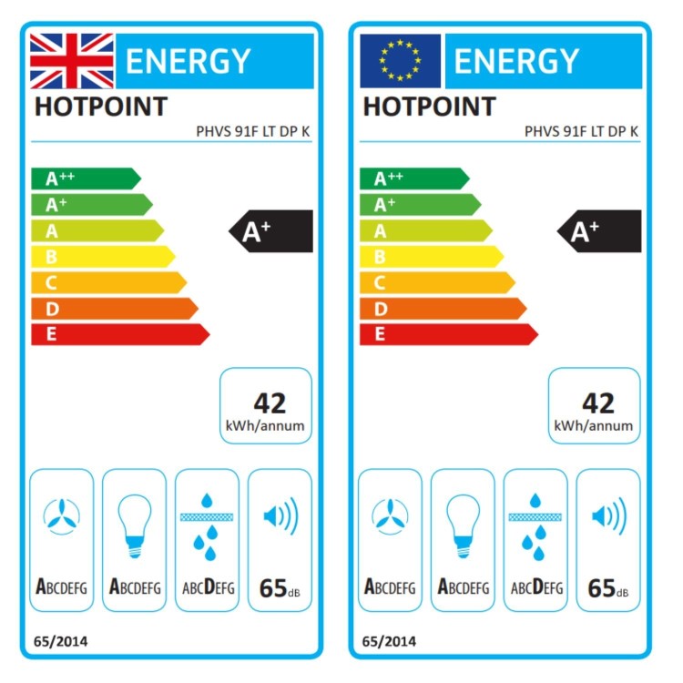 Hotpoint 90cm Angled Chimney Cooker Hood - Black