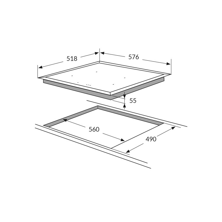 Amica PI6540TU 60cm Touch Control Induction Hob Black