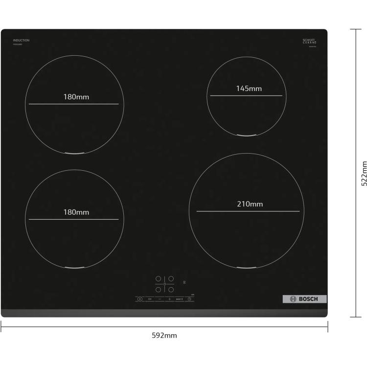 Bosch Series 4 60cm 4 Zone Induction Hob with Bevelled Front