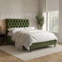 Green Velvet Chesterfield Double Ottoman Bed with Legs - Pippa