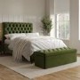 Green Velvet Chesterfield Double Ottoman Bed with Legs - Pippa
