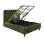 Green Velvet Chesterfield Double Ottoman Bed with Legs - Pippa