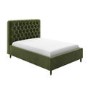 Green Velvet Chesterfield Double Ottoman Bed with Legs - Pippa
