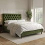 Green Velvet Chesterfield King Size Ottoman Bed with Legs - Pippa