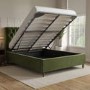 Green Velvet Chesterfield King Size Ottoman Bed with Legs - Pippa