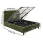 Green Velvet Chesterfield King Size Ottoman Bed with Legs - Pippa