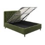 Green Velvet Chesterfield King Size Ottoman Bed with Legs - Pippa