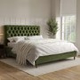 Olive Green Velvet Super King Ottoman Bed with Legs - Pippa