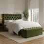 Olive Green Velvet Super King Ottoman Bed with Legs - Pippa