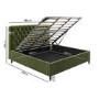 Olive Green Velvet Super King Ottoman Bed with Legs - Pippa