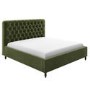 Green Velvet Chesterfield Super King Ottoman Bed with Legs - Pippa