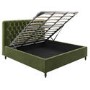 Olive Green Velvet Super King Ottoman Bed with Legs - Pippa