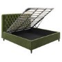 Green Velvet Chesterfield Super King Ottoman Bed with Legs - Pippa