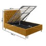 Yellow Velvet Double Ottoman Bed with Legs - Pippa