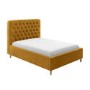 Yellow Velvet Double Ottoman Bed with Legs - Pippa