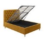 Yellow Velvet Double Ottoman Bed with Legs - Pippa