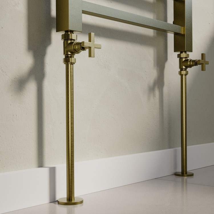 Brushed Brass Radiator Pipe Covers 300mm