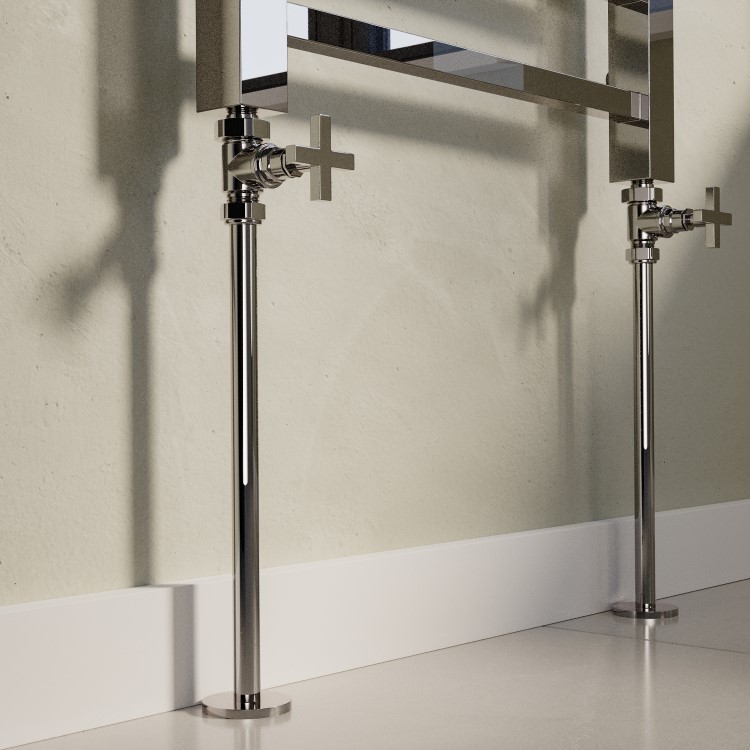 Chrome Radiator Pipe Covers 300mm