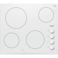 Bosch PKE652CA1E Serie 2 Side Dial Control 56cm Four Zone Ceramic Hob - White Glass