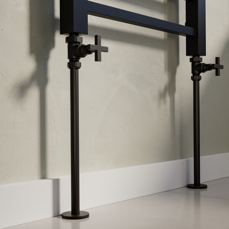 Matt Black Radiator Pipe Covers 300mm