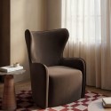 PLA001 Brown Velvet Highback Accent chair - Paloma 