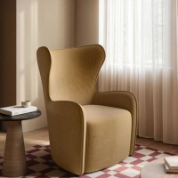 Yellow Chenille Highback Accent Chair - Paloma 