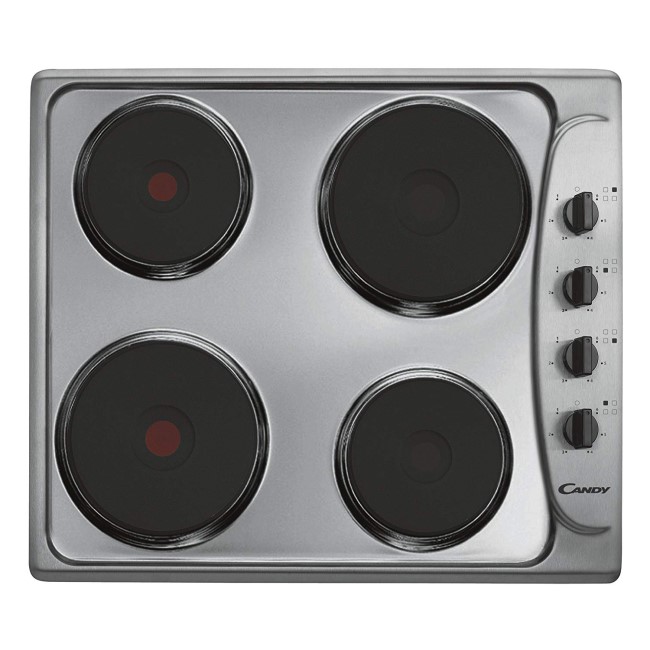 Candy PLE64X 60cm Sealed Plate Electric Hob Stainless Steel