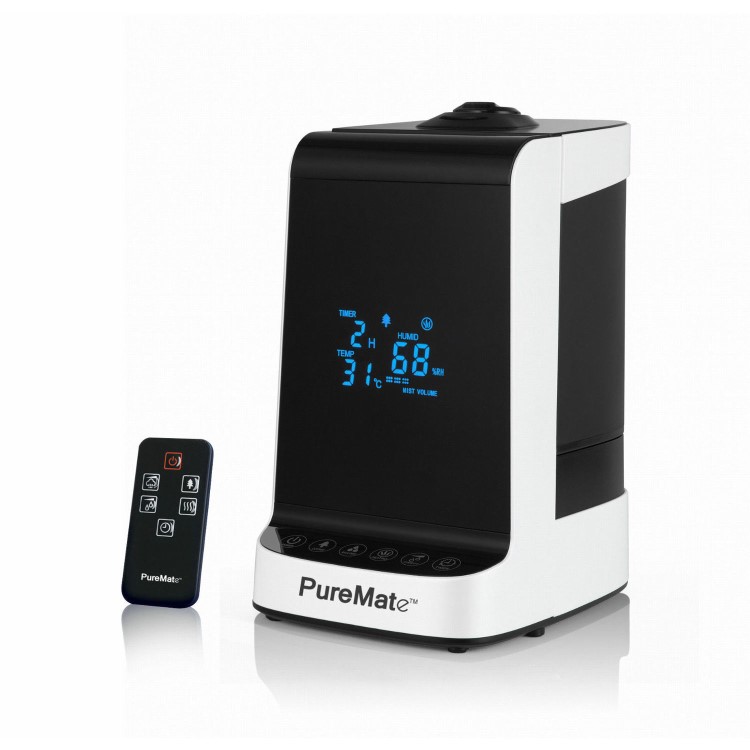 GRADE A1 - Puremate PM906 Ultrasonic Cool & Warm Mist Humidifier with Ioniser - Great for rooms up to 40sqm