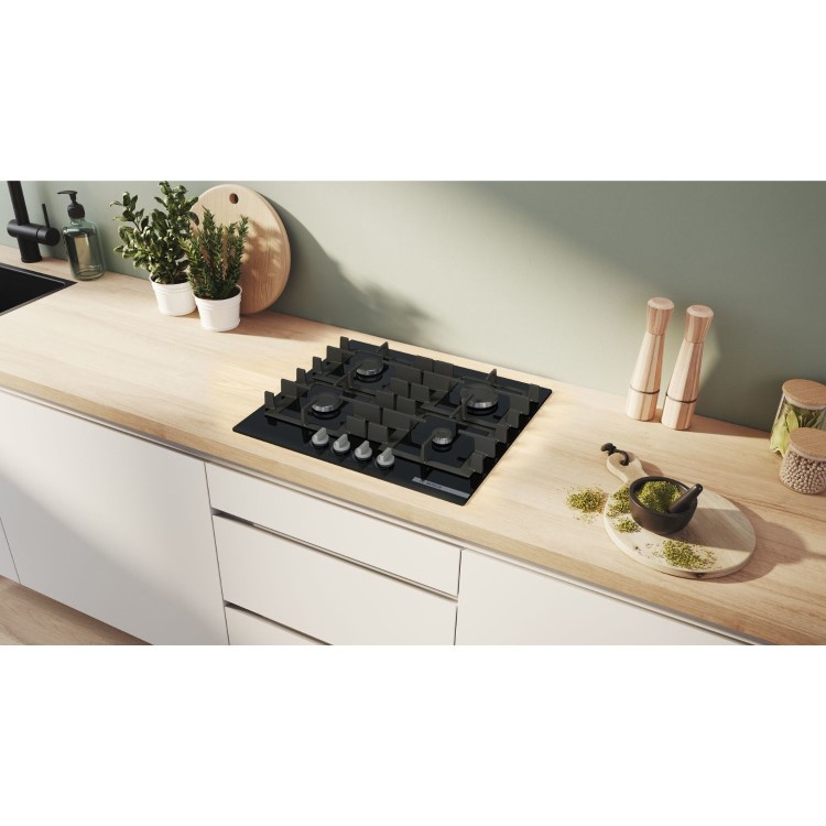 Bosch Series 4 60cm 4 Burner Gas Hob - Black