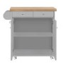 Grey Freestanding Kitchen Island on Wheels - Portland