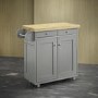 Grey Freestanding Kitchen Island on Wheels - Portland