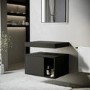 ONLY OPENED - 600mm Black Wall Hung Countertop Shelves - Porto