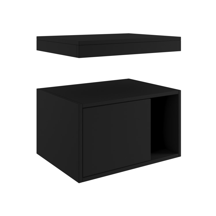 ONLY OPENED - 600mm Black Wall Hung Countertop Shelves - Porto