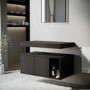 GRADE A1 - 800mm Black Wall Hung Countertop Shelves - Porto