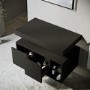GRADE A1 - 800mm Black Wall Hung Countertop Shelves - Porto
