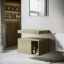 ONLY OPENED - 600mm Wood Effect Wall Hung Countertop Vanity Shelves - Porto