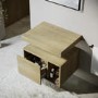 ONLY OPENED - 600mm Wood Effect Wall Hung Countertop Vanity Shelves - Porto
