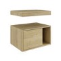 ONLY OPENED - 600mm Wood Effect Wall Hung Countertop Vanity Shelves - Porto