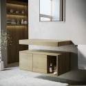 A1/PORTOO800 ONLY OPENED - 800mm Wood Effect Wall Hung Countertop Vanity Shelves - Porto