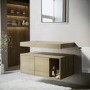 GRADE A1 - 800mm Wood Effect Wall Hung Countertop Vanity Shelves - Porto