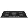 Whirlpool POW75D2NB 75cm Five Burner Gas-on-glass Hob - Black