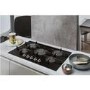 Whirlpool POW75D2NB 75cm Five Burner Gas-on-glass Hob - Black