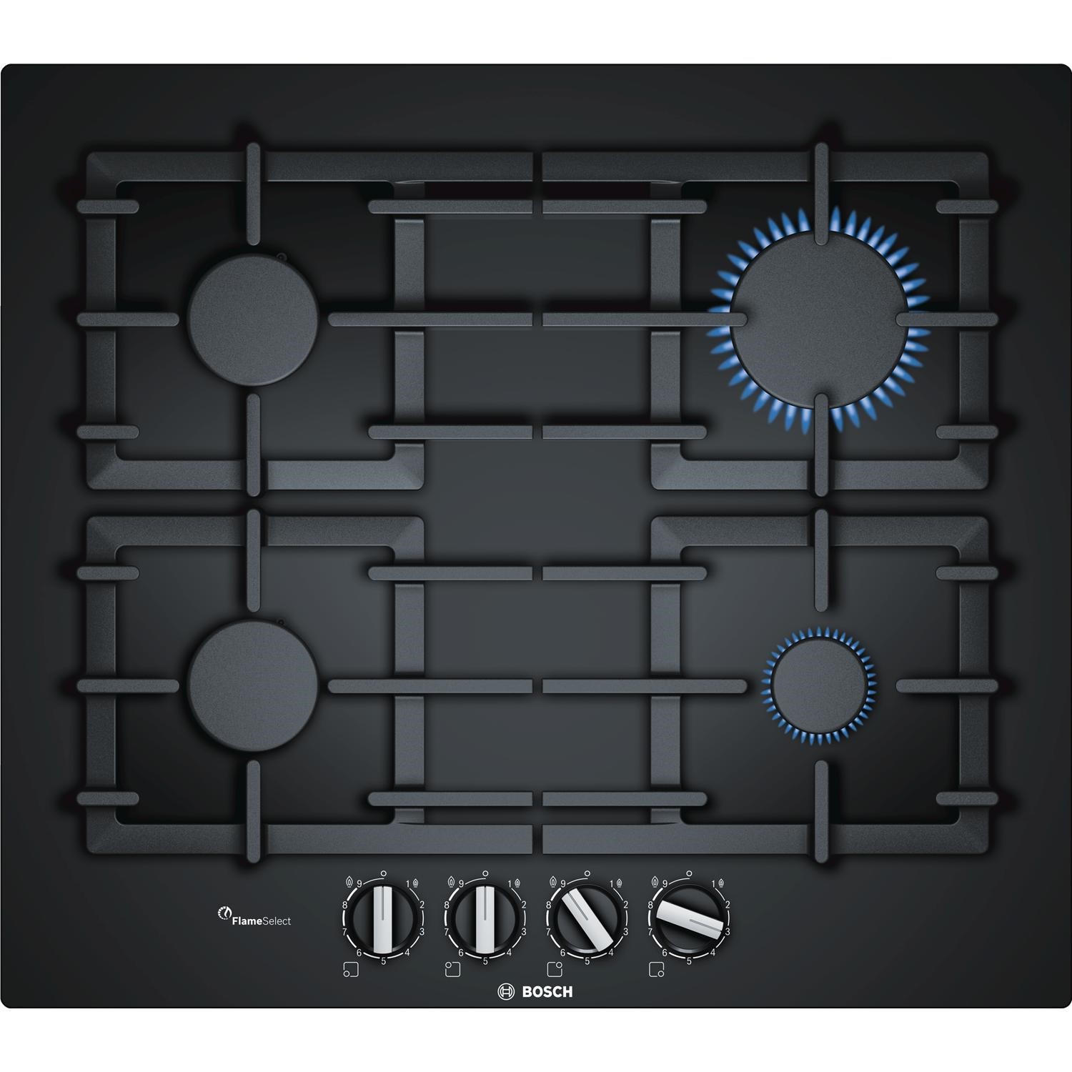 Bosch Serie 6 60cm Gas on Glass 4 Burner Gas Hob - Black