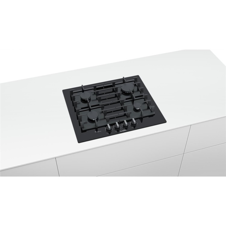 Bosch Series 6 60cm Gas on Glass 4 Burner Gas Hob - Black