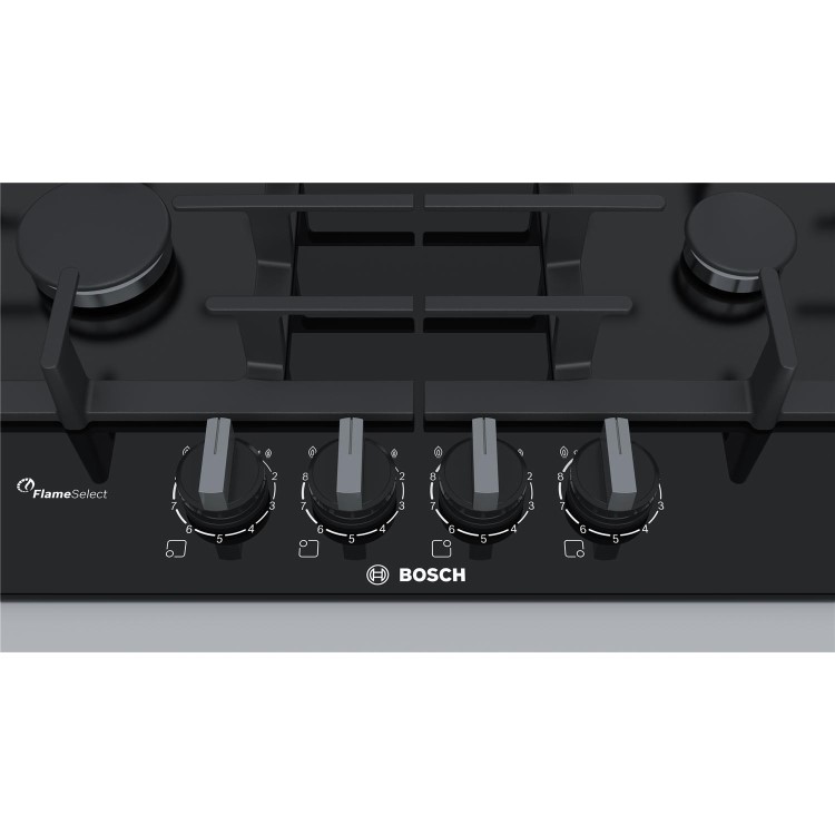 Bosch Series 6 60cm Gas on Glass 4 Burner Gas Hob - Black