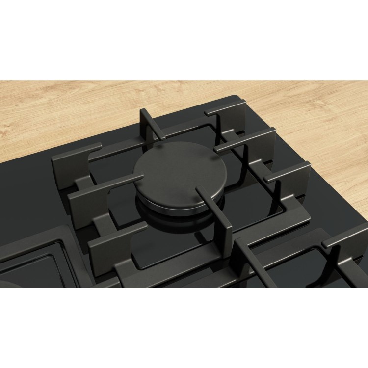 Bosch Series 6 75cm 5 Burner Gas Hob - Black Glass