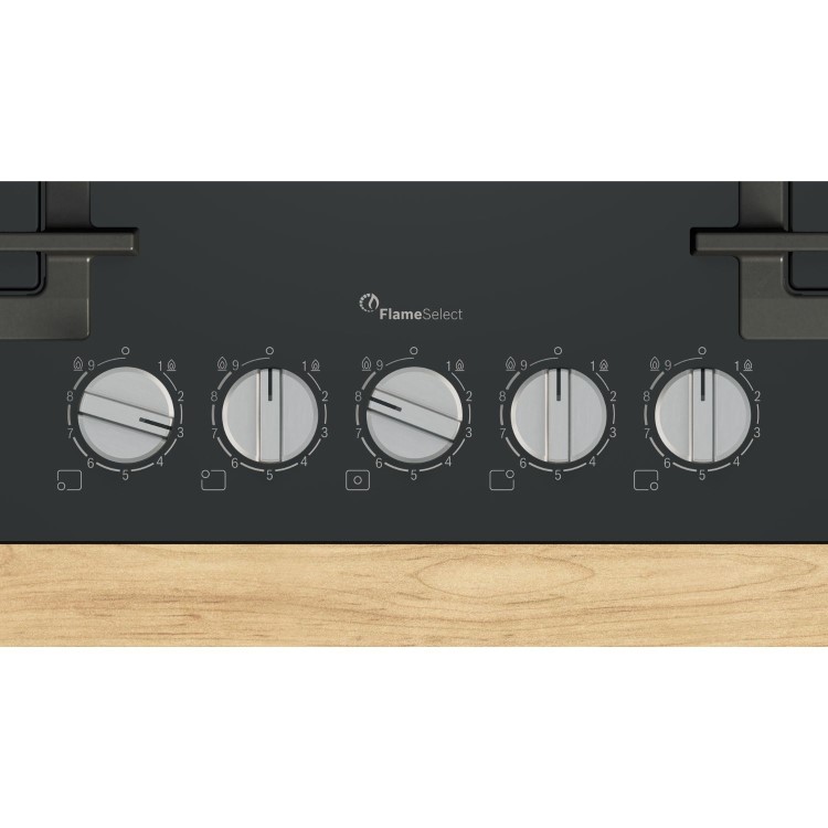 Bosch Series 6 75cm 5 Burner Gas Hob - Black Glass